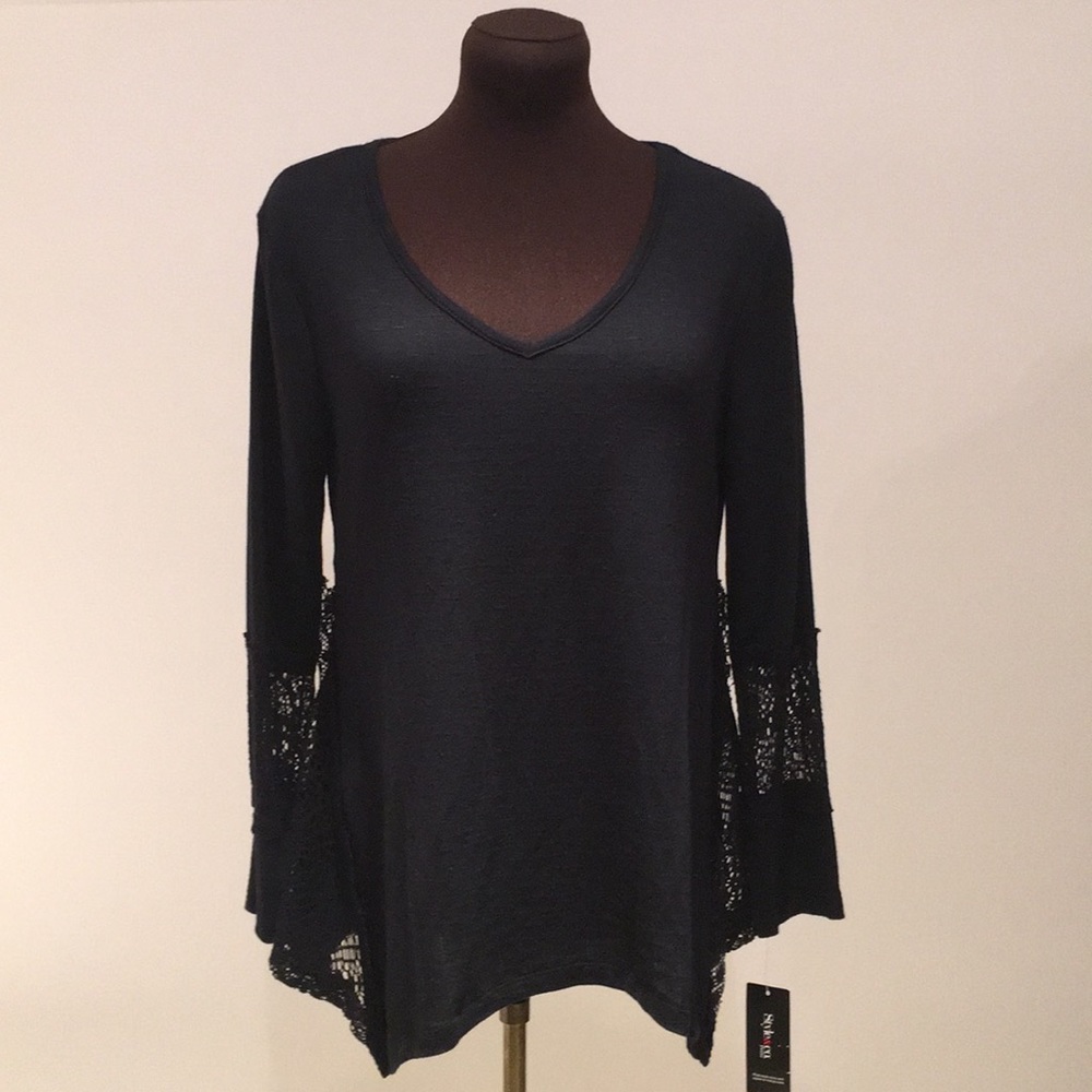 ๐HP๐Style & Co top sweater lace details m - Picture 1 of 16